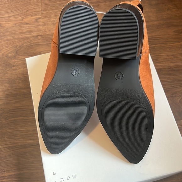 A New Day Gwen Boots Faux Suede Memory Foam Cognac Brown - Picture 5 of 8